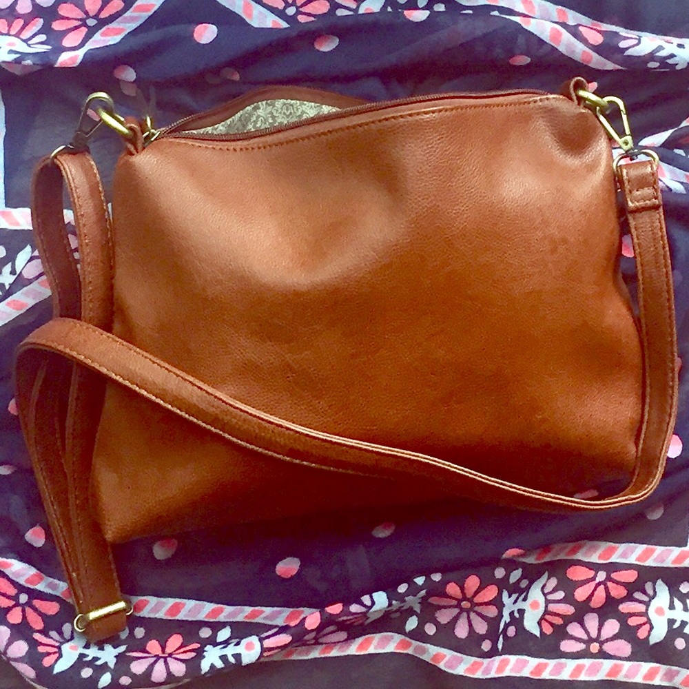 JOY SUSAN Vegan Hobo Crossbody, Brown, NWOT